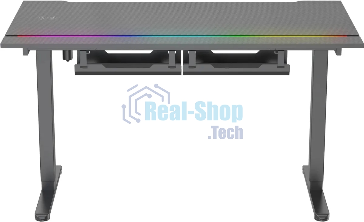 Стол компьютерный Cactus CS-EDXL-GbK столешница МДФ, черный карбон, каркас черный 140x60 см