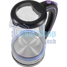 Чайник электрический Starwind SKG4045 1.8 л, 1800 Вт, черный/серебристый корпус: стекло