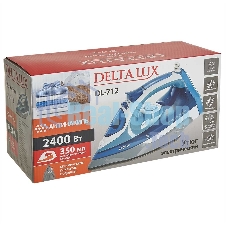 Утюг Delta LUX DL-712 белый с серо-голубым, 2400 Вт, 30 г/мин, 150 г/мин, 350 мл