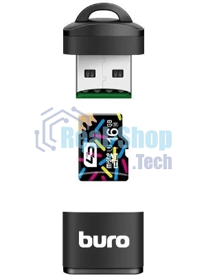Кард-ридер Buro BU-CR-200/черный/micro-SD/USB 2.0/пластик