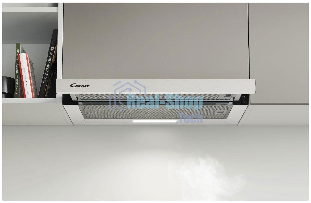 Вытяжка встраиваемая Candy CBT60RWG-07 белый, 60 см, 650 м³/ч, 70 дБ