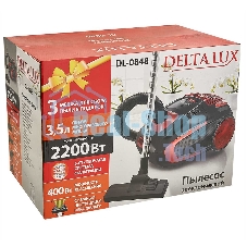 Пылесос Delta LUX DL-0848 черный/красный, 400/2200 Вт, уборка сухая, пылесборник мешок 3,5 л