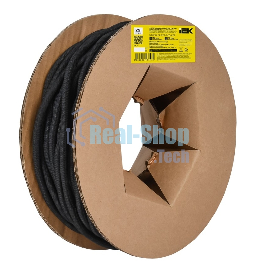 Оплетка кабельная IEK UBS30-PL-1920-025-K02. 19-20мм . 25м. самосворачивающаяся. черная