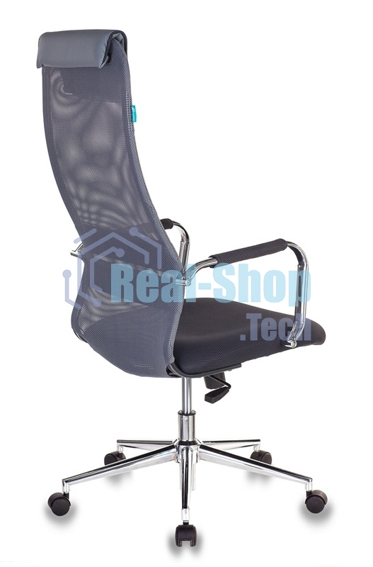 Кресло руководителя Бюрократ KB-9N/DG/TW-12 серый TW-01 TW-11 сетка крестовина хром