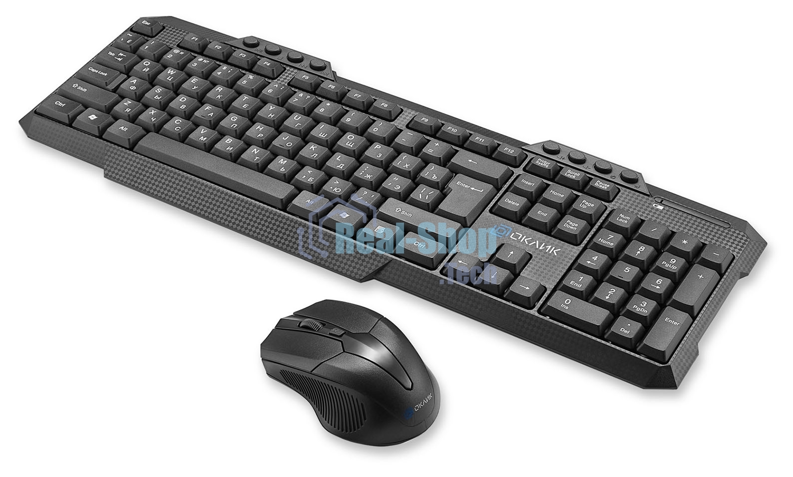 Клавиатура + мышь Оклик 205MK клав:черный мышь:черный USB беспроводная