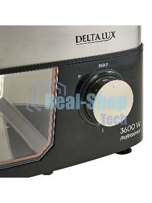 Мясорубка электрическая DELTA LUX DE-602M черный, 3600 Вт, 2.5 кг/мин, реверс, защита от перегрузки, насадки - 5
