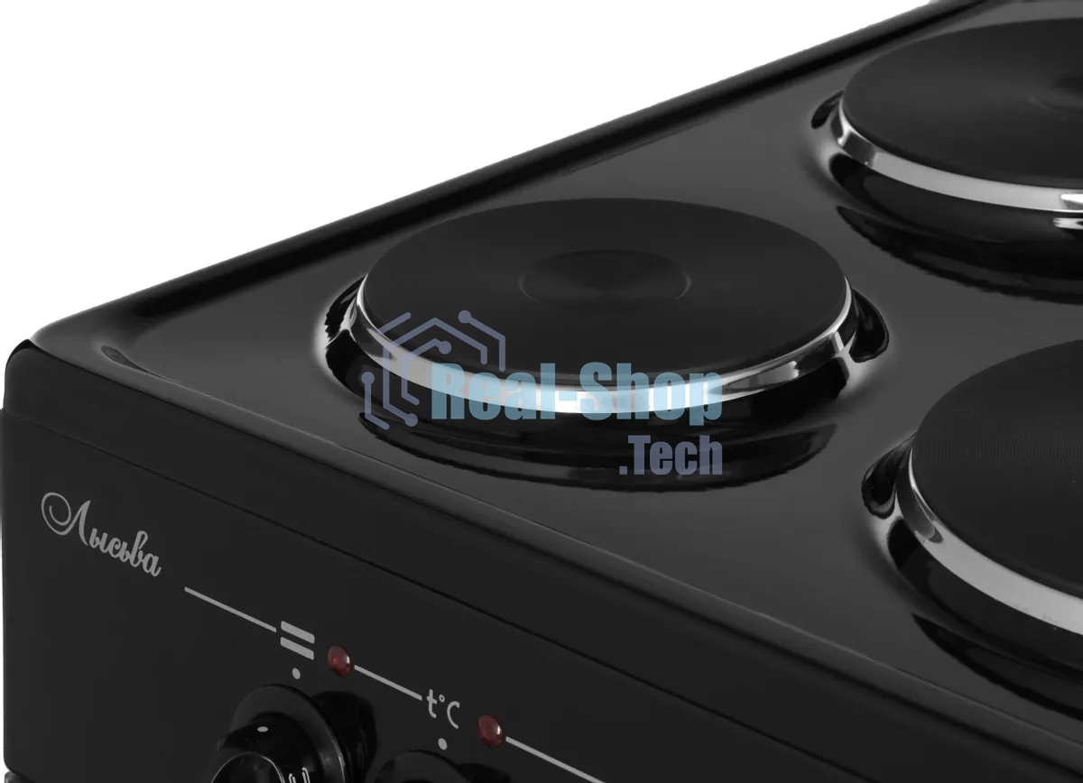 Плита электрическая Лысьва ЭП 301 МС черный, конфорок 3 электрических, духовка 57 л, 50 см x 85 см x 60 см (без крышки)