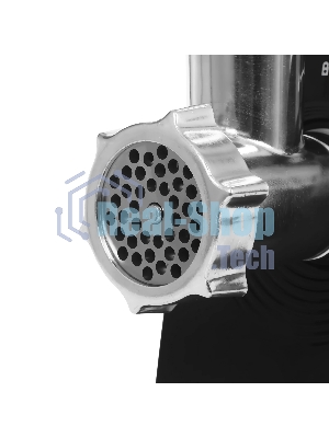 Мясорубка электрическая Renova MG260-R1BP черный, 2600 Вт, 2.5 кг/мин, реверс, защита от перегрузки, металлический лоток, насадки - 7