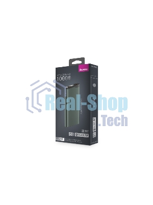 Портативный аккумулятор OLMIO QL-10, 10000mAh, 22.5W, QuickCharge3.0/PowerDelivery, LCD, серый
