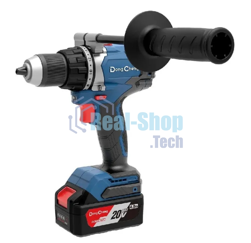 Дрель-шуруповерт DongCheng DCJZ06-13, 20 В, 5 Ач, 120 Нм, бесщеточный