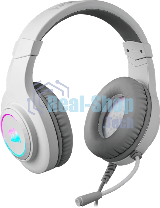 Гарнитура Redragon Hylas белая, проводная, USB / 2 x mini jack 3.5 мм, подсветка