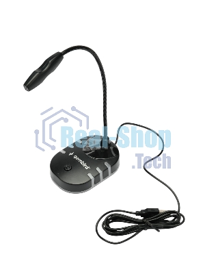 Микрофон настольный конденсаторный Gembird M-05RGB, подсветка RGB, черный