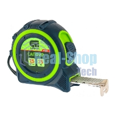 Рулетка Сибртех Сапфир, двухкомпонентный корпус, 7,5 м х 25 мм