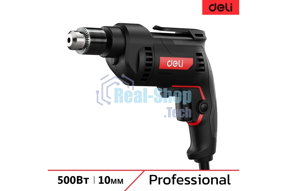 Дрель Deli DE-DZ10-2E, 500 Вт, сетевая, безударная