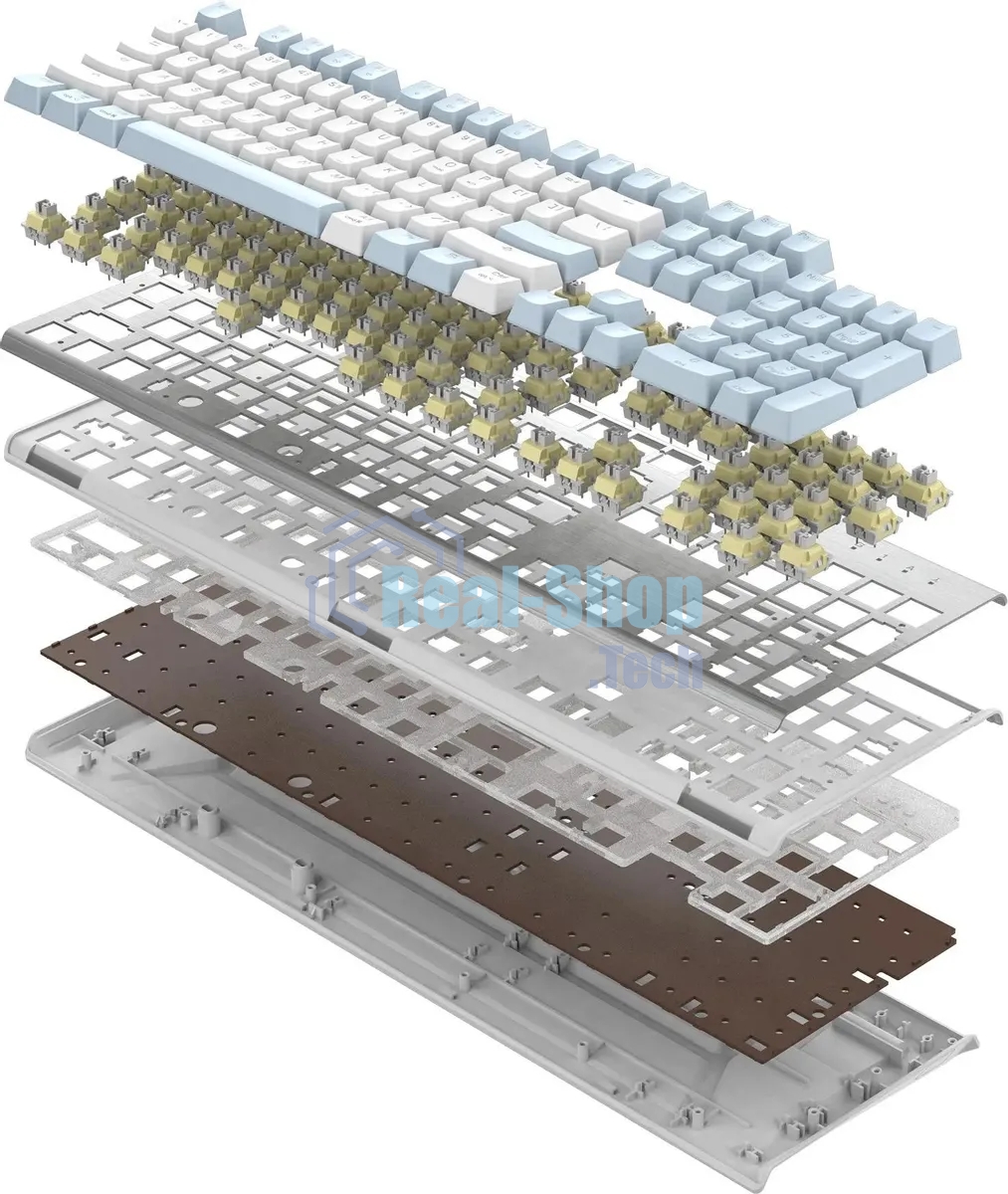 Клавиатура проводная A4Tech Fstyler FS100 Neon, USB, синий/белый