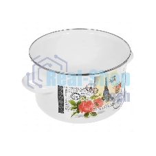 Кастрюля Appetite 1RD201М Париж с крышкой, эмалированная сталь, цилиндрическая 4 л