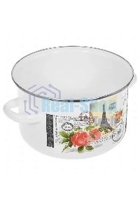 Кастрюля Appetite 1RD201М Париж с крышкой, эмалированная сталь, цилиндрическая 4 л