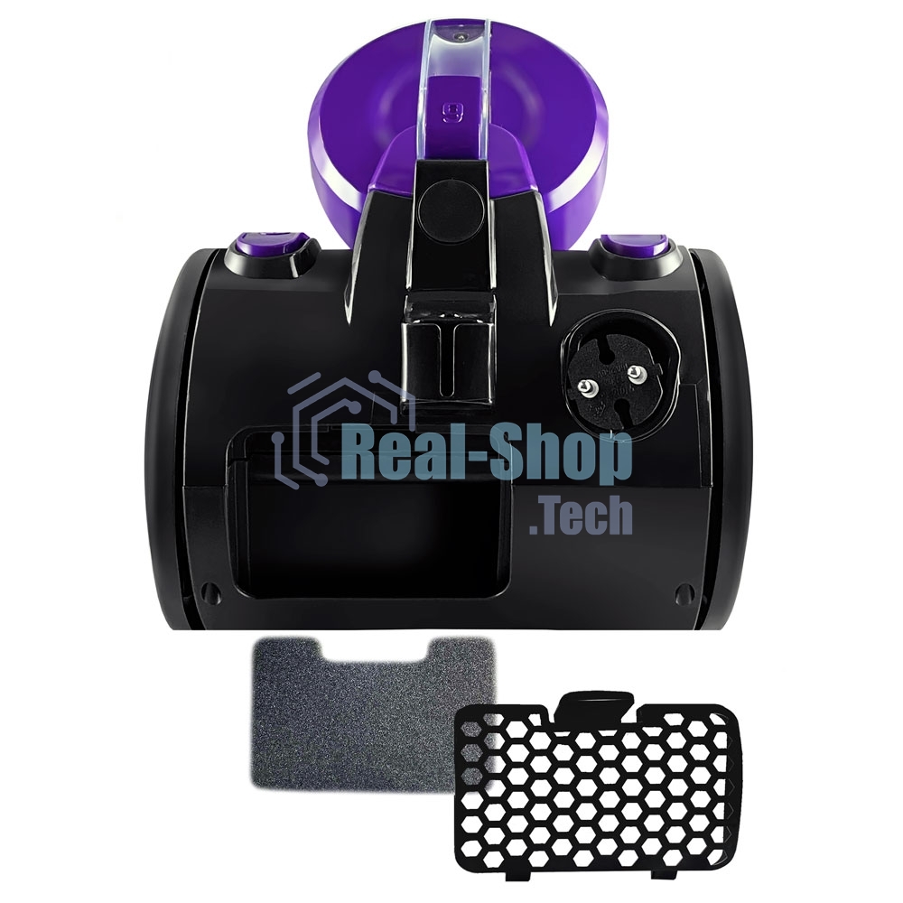 Пылесос циклонный GINZZU VS427 циклонный, черный/фиолетовый