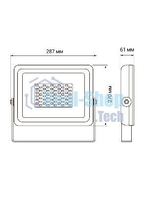 Прожектор JazzWay LED PFL-SC-SMD-100Вт 100Вт IP65 6500К мат. стекло