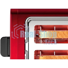 Тостер Bosch TAT4P424 красный/черный, 970 Вт, 2 слота