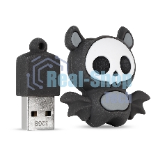 Флешка USB Smartbuy Wild Bat (SB32GbBat), 32Gb, USB 2.0, R/W 25/15, черный/серый/белый