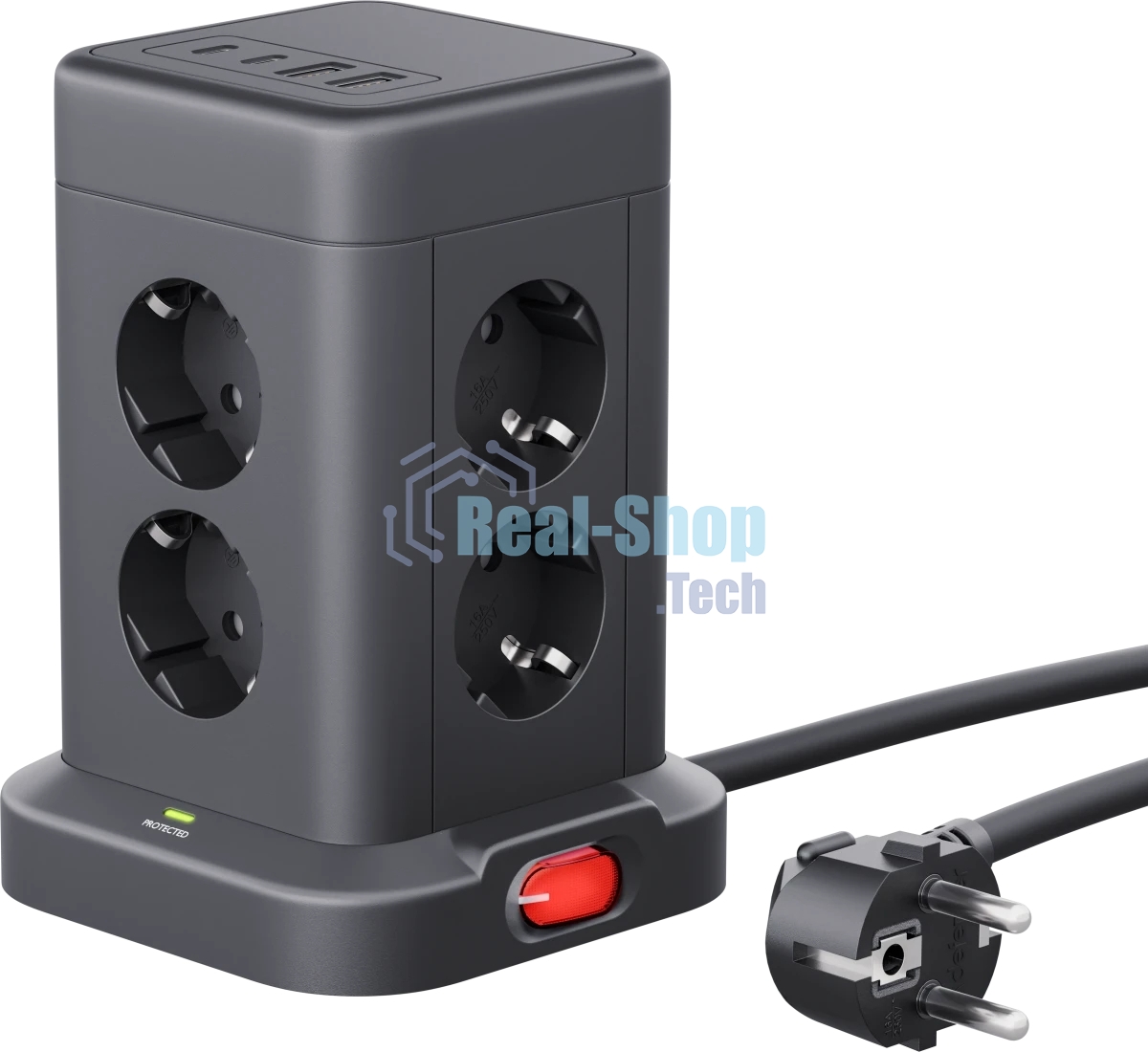 Сетевой фильтр Defender ILS 453 (3 м, 8 розеток, 2USB-A, 2USB-C)