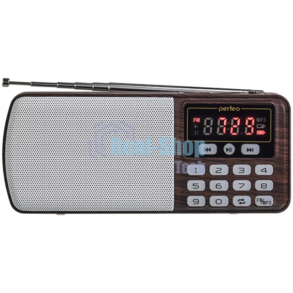 Радиоприемник цифровой PERFEO ЕГЕРЬ FM+ 70-108МГц/ MP3/ питание USB или BL5C/ коричневый (i120-BK)