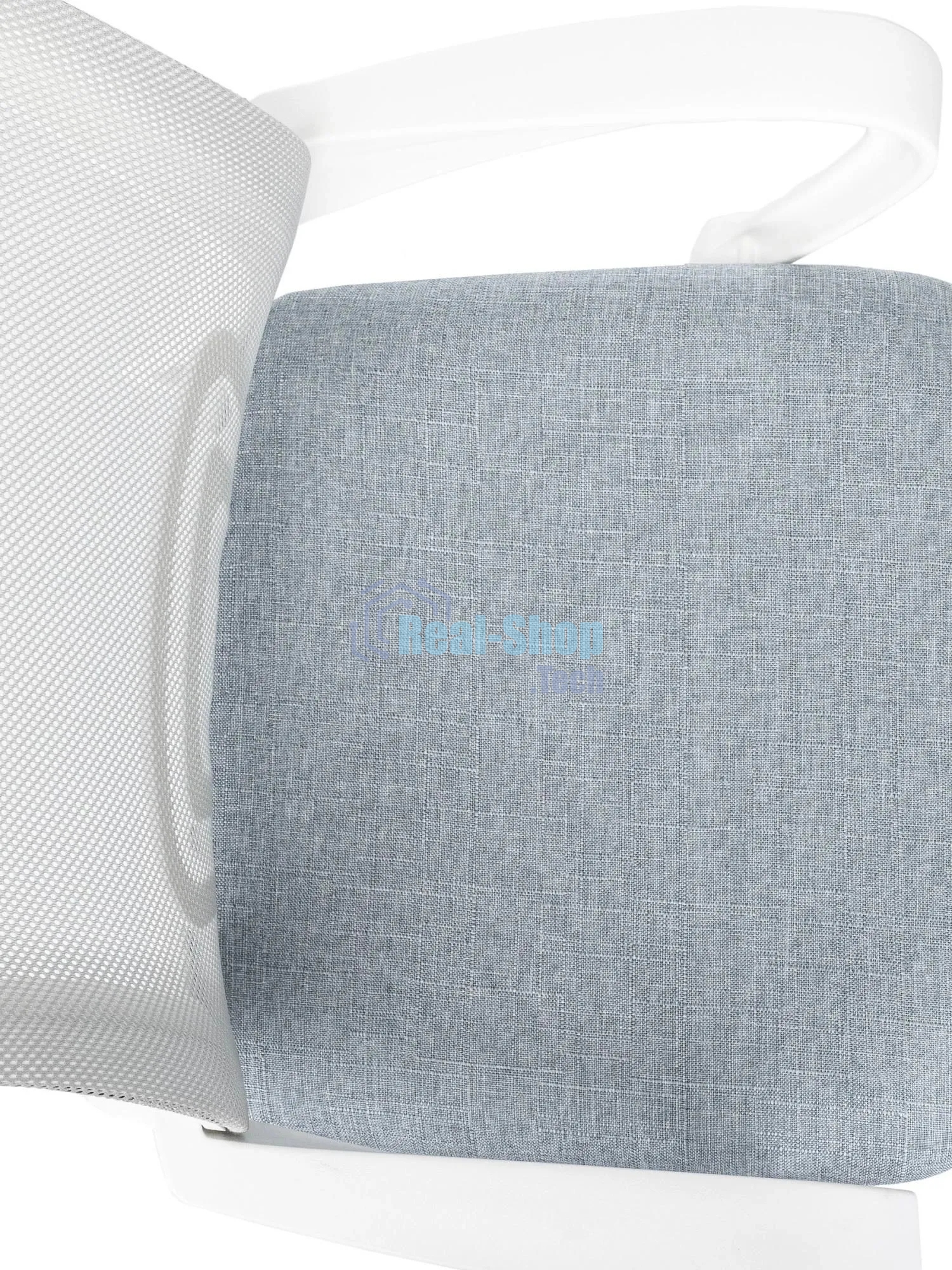 Кресло Domfy DK X-ROOM WH светло-серый TW-02 TW-20 сетка/ткань крестов. пластик белый