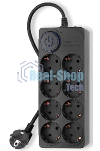 Сетевой фильтр Ippon BK-8-EU-5-16-B 5м (8 розеток) черный (коробка)