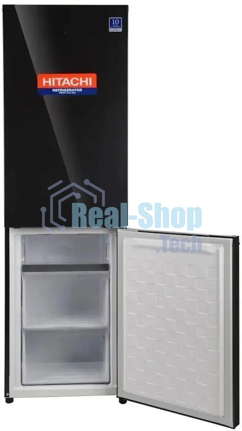 Холодильник Hitachi R-B410PUC6 BBK черный двухкамерный 215/105л морозилка снизу, No Frost