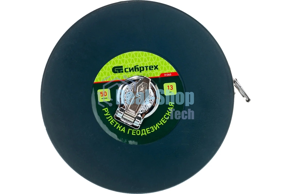 Рулетка Сибртех геодезическая 50 мх13мм закрытый корпус фиберглассовая лента