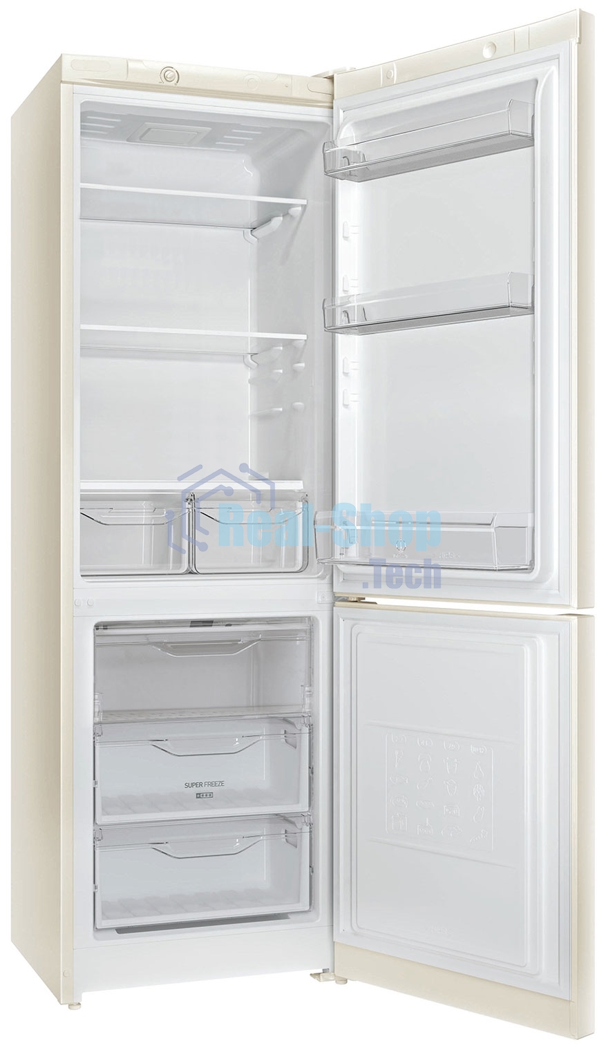 Холодильник Indesit DS 3180 E бежевый двухкамерный 223/87л морозилка снизу