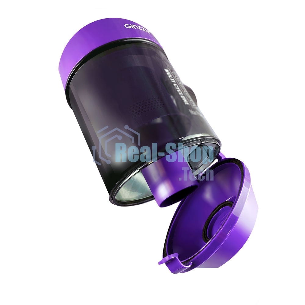 Пылесос циклонный GINZZU VS427 циклонный, черный/фиолетовый