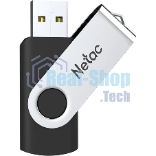 Флешка USB Netac U505 (NT03U505N-064G-32BK), 64Gb, USB 3.0, R/W 110/45, черный/серебристый
