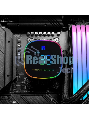 Система жидкостного охлаждения Thermalright Frozen Horizon 240 Digital (240мм, LED temp., Black, ARGB/Fans: 2x120мм, 68.9CFM, 28.2dBA, 2000RPM/Pump height 53.2мм, Rad thickness 27мм/S: 1700, 1200, 1851, 115X, AM5, AM4)
