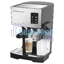 Кофеварка рожковая Zigmund & Shtain ZCM-887 черный/стальной, исп. кофе - молотый, 1.4 л. 1500 Вт, 20 бар