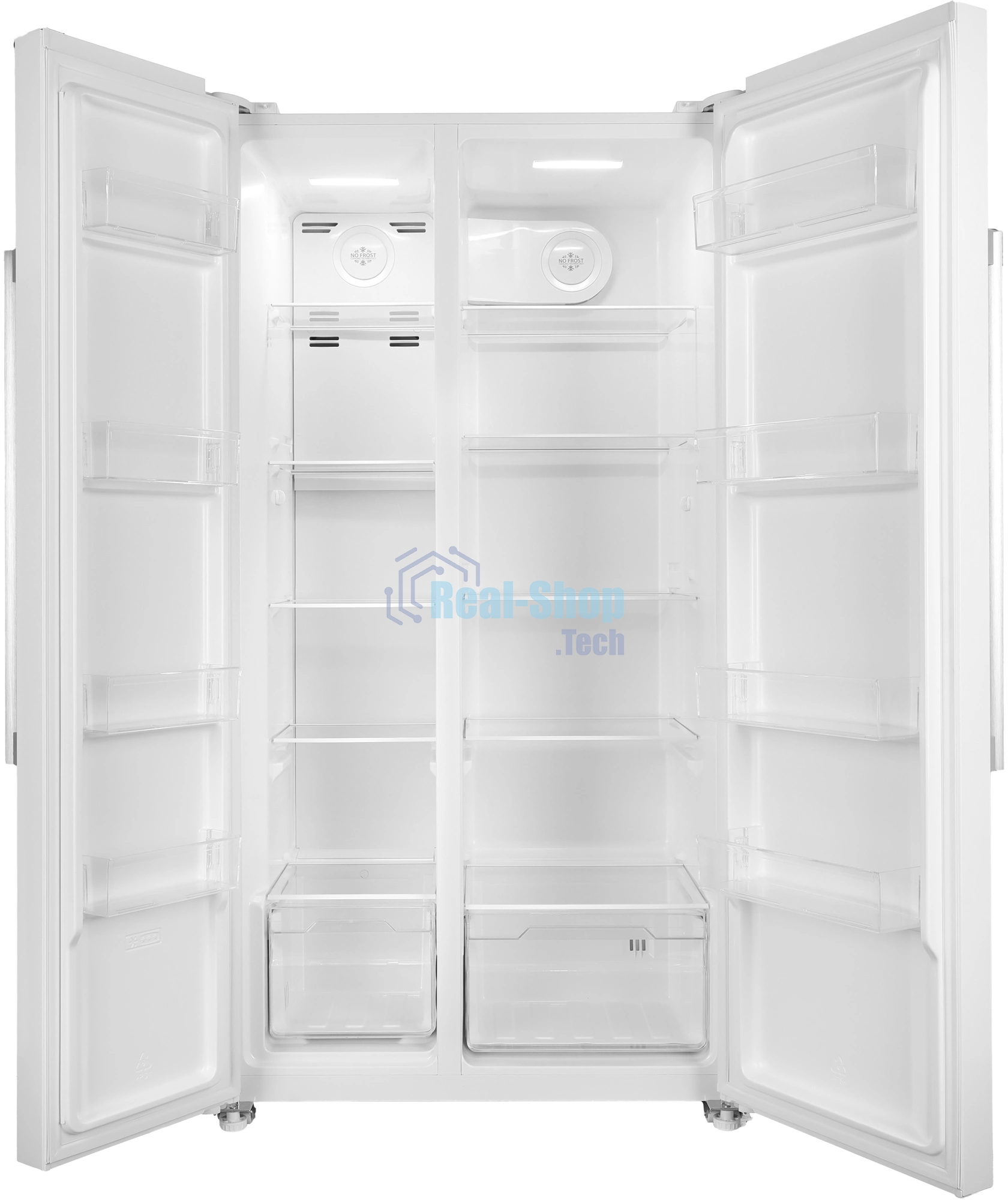 Холодильник Hyundai CS55023F белый двухкамерный 347/185 л морозилка слева, No Frost, Side by Side