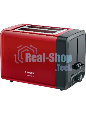 Тостер Bosch TAT4P424 красный/черный, 970 Вт, 2 слота