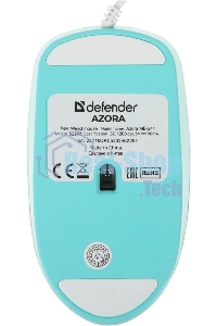 Мышь проводная Defender Azora MB-241 голубой, 1200 dpi, USB, кнопки - 3