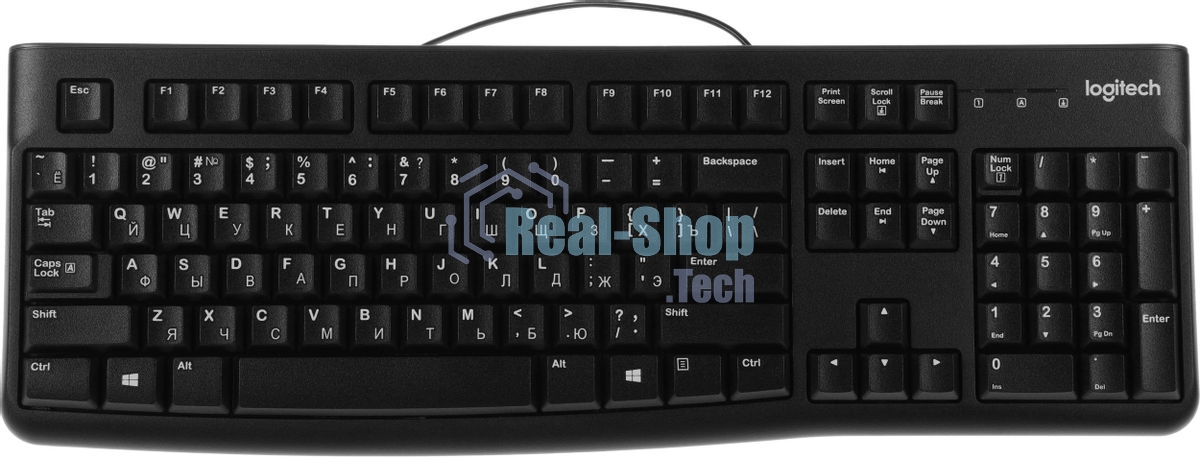 Клавиатура проводная Logitech K120 for business, USB черный (неоригинальная гравировка)