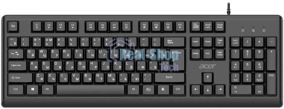 Комплект клавиатура+мышь Acer OCC500 проводной, USB, 1200 DPI, черный