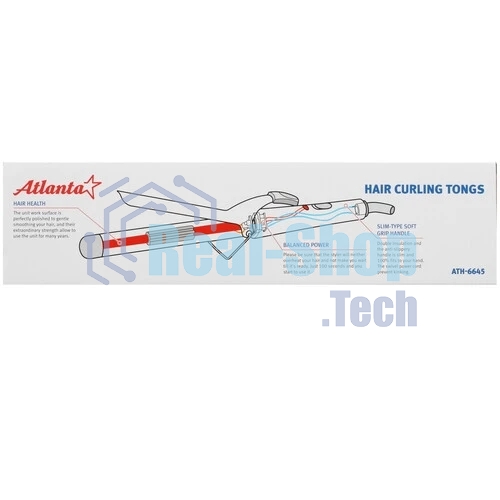 Щипцы для завивки волос Atlanta ATH-6645 черный, 28 мм, 200 °C, 1 режим