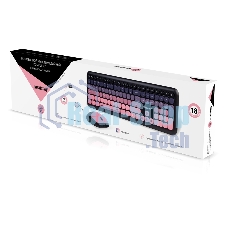 Комплект клавиатура+мышь Smartbuy 666395AG беспроводной, USB, 1000 DPI, чёрно-розовый