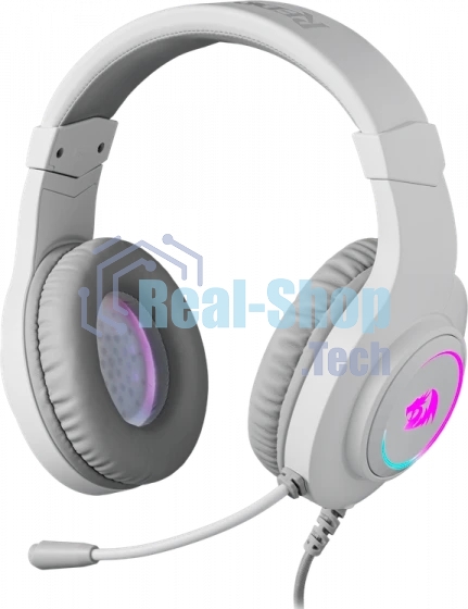Гарнитура Redragon Hylas белая, проводная, USB / 2 x mini jack 3.5 мм, подсветка