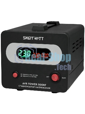 Напольный стабилизатор напряжения SMARTWATT AVR TOWER 500RF (140W - 260W, 500VA, 0.5 кВт, 50-60 Гц, розеток - 1, LED-дис