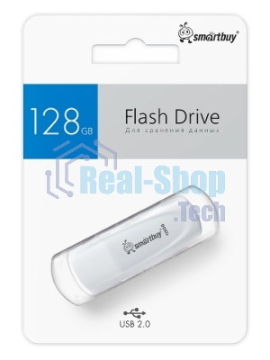 Флешка USB Smartbuy Scout White (SB128GB2SCW), 128GB, USB 2.0, R/W 20/10, белый