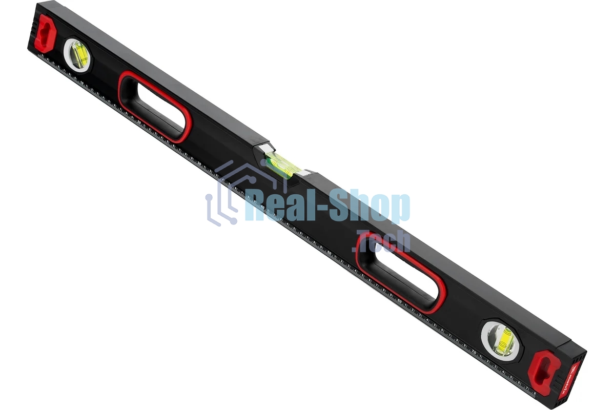 Уровень алюминиевый Matrix, усиленный, фрезерованный, 3 глазка, 2 комп. рукоятки, 800 мм