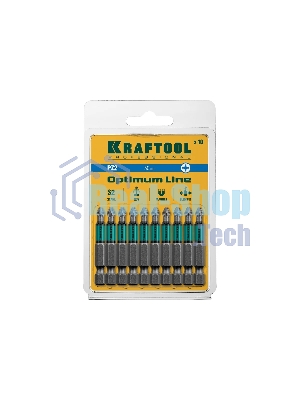 Биты KRAFTOOL Optimum Line, PZ2, 50 мм, тип хвостовика E 1/4