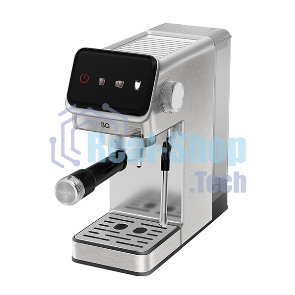 Кофеварка рожковая BQ CM7003 серебристый, исп. кофе - молотый, 1,2 л, 1350 Вт, 20 бар