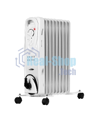 Обогреватель масляный AC ELECTRIC AOH/BM-09BW 2000 (9 секций) белый, 2000 Вт, 20 м2, термостат